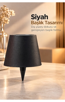 Modern Masa Lambası Şişe Üstü Siyah Abajur Başlığı - Lisinya Çok Renkli Modern Masa Lambası Şişe Üstü Siyah Abajur Başlığı - Lisinya Çok Renkli