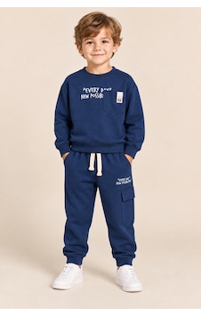 Ahengim Erkek Çocuk Pamuklu Baskılı 2 Li Takım Sweatshirt Eşofman Altı 1-4 Yaş Ak122 Lacivert Ahengim Erkek Çocuk Pamuklu Baskılı 2 Li Takım Sweatshirt Eşofman Altı 1-4 Yaş Ak122 Lacivert