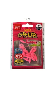 Lucky John Micro Grub 1'' 2.5cm Silikon Yem 15'li Paket 309 Lucky John Micro Grub 1'' 2.5cm Silikon Yem 15'li Paket 309