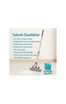 Kelebek Mop - Pratik Temizlik Için Akıllı Çözüm 3 Adet Mop Yedekli