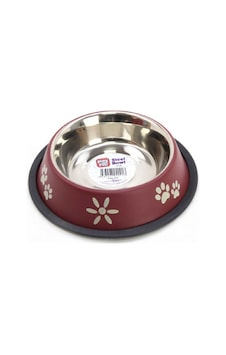 Playfull Pati ve Çiçek Desenli Çelik Mama ve Su Kabı 16 Oz PFMK-4091 Playfull Pati ve Çiçek Desenli Çelik Mama ve Su Kabı 16 Oz PFMK-4091