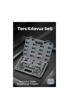 40 Parça Profesyonel Metrik Ters Kılavuz Ve Pafta Seti - Hassas Diş Açma Ve Onarım Takımı 40 Parça Profesyonel Metrik Ters Kılavuz Ve Pafta Seti - Hassas Diş Açma Ve Onarım Takımı