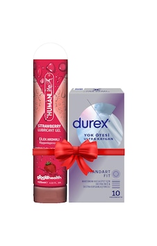 Humanlife Çilek Aromalı Kayganlaştırıcı Jel 125 ML + Durex Yok Ötesi Ultra Kaygan Prezervatif 10'lu Humanlife Çilek Aromalı Kayganlaştırıcı Jel 125 ML + Durex Yok Ötesi Ultra Kaygan Prezervatif 10'lu