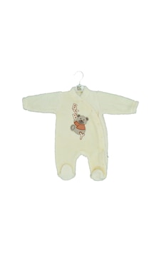 Flexi Peluş Patikli Bebek Tulumu 215196 Krem Flexi Peluş Patikli Bebek Tulumu 215196 Krem