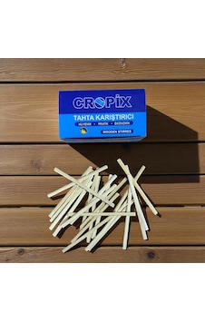 Cropix Tahta Karıştırıcı 400 Adet - Hijyenik Ahşap Çay Ve Kahve Karıştırıcı Çöpü