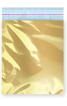 Bantlı Metalize Hediye Paketi Gold 12x17 Cm - 100 Adet Bantlı Metalize Hediye Paketi Gold 12x17 Cm - 100 Adet