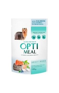 Optimeal Somonlu Yaban Mersinli Küçük Irk Yetişkin Köpek Konservesi 100 G Optimeal Somonlu Yaban Mersinli Küçük Irk Yetişkin Köpek Konservesi 100 G
