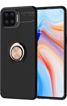 Oppo Reno A73 Kılıf Zore Ravel Silikon Kapak Siyah-Rose Gold Oppo Reno A73 Kılıf Zore Ravel Silikon Kapak Siyah-Rose Gold