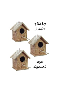 Ncy Ahşap Kuş Yuvası Kuş Evi Dış Mekan Suya Dayanıklı 3 Adet 13 x 13 x 18 CM Ncy Ahşap Kuş Yuvası Kuş Evi Dış Mekan Suya Dayanıklı 3 Adet 13 x 13 x 18 CM