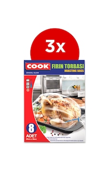 Cook Fırın Torbası 8'li Standart Boy 25x38 CM 3'lü Paket Cook Fırın Torbası 8'li Standart Boy 25x38 CM 3'lü Paket