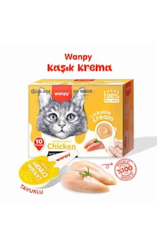 Wanpy Tavuklu Kaşık Krema Kedi Ödül Maması 10x16gr Wanpy Tavuklu Kaşık Krema Kedi Ödül Maması 10x16gr