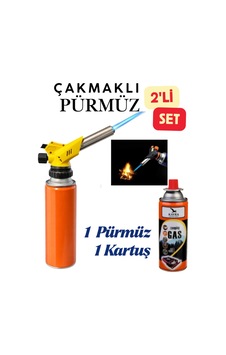 Çakmaklı Pürmüz Dmx4661 - Kamp Piknik Mutfak Tipi Otomatik Ateş Tutuşturucu Pürmüz Başlık + 1 Kartuş Sarı Sarı Çakmaklı Pürmüz Dmx4661 - Kamp Piknik Mutfak Tipi Otomatik Ateş Tutuşturucu Pürmüz Başlık + 1 Kartuş Sarı Sarı