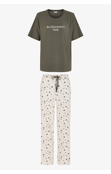 Penti Mama Blossoming Time Puantiye Desenli Pantolon Kısa Kollu Pijama Takımı Haki