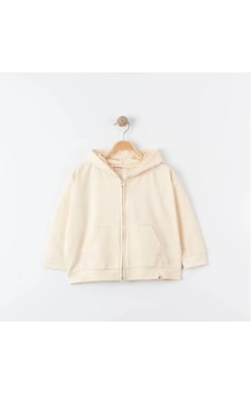 Tiffany Tekstil Tiffany Hırka Kapüşonlu Oversize Theme Bej-10867 Bej