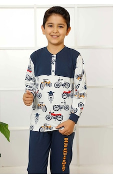 Alimer İndigo Erkek Çocuk Uzun Kollu Pijama Takımı EDY5161UK-İ İndigo Alimer İndigo Erkek Çocuk Uzun Kollu Pijama Takımı EDY5161UK-İ İndigo