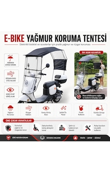 E Bike - Scooter Çok Fonksiyonel Rüzgarlık Tente