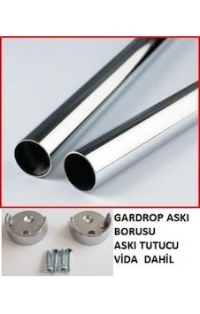 Gardrop Dolap Krom Elbise Askı Borusu 0 Ile 50 Cm Arası