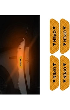 Oto Aksesuarcım Araba Kapı Açık Uyarı Reflektörü Etiket Sticker 4'lü 9.5x2.5cm Sarı Oto Aksesuarcım Araba Kapı Açık Uyarı Reflektörü Etiket Sticker 4'lü 9.5x2.5cm Sarı