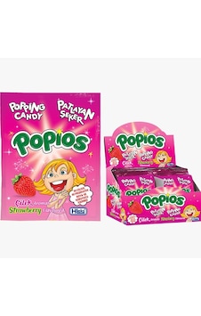 Popios Çilek Aromalı Patlayan Şeker 4 Gr 40 Adet Popios Çilek Aromalı Patlayan Şeker 4 Gr 40 Adet