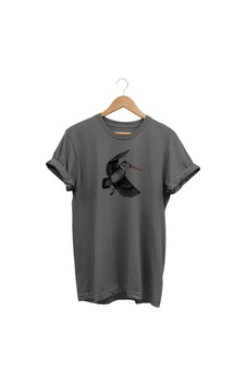 Widi Çulluk Baskılı Gri T-shirt Gri