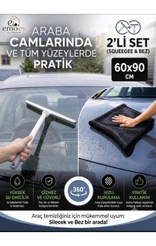 2 Li Oto Cam Temizlik Seti Cam Sileceği Çekçek + 60x90 Cm Mikrofiber Araç Kurulama Bezi Yüksek Su Emici 2 Li Oto Cam Temizlik Seti Cam Sileceği Çekçek + 60x90 Cm Mikrofiber Araç Kurulama Bezi Yüksek Su Emici