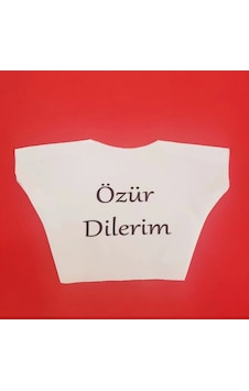 Özür Dilerim Yazılı Peluş Oyuncak Tişörtü Çok Renkli