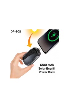 Güneş Enerjili Power Bank Siyah
