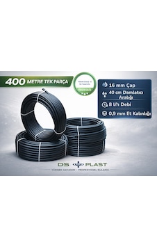 16 Mm 40 Cm Delikli Damla Sulama Borusu 400 Metre 8 L/h 0,9 Mm 16 Mm 40 Cm Delikli Damla Sulama Borusu 400 Metre 8 L/h 0,9 Mm