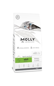 Molly Düşük Tahıllı Hypoallergenic Somonlu Light Kısırlaştırılmış Yetişkin Kedi Maması 2 Kg Molly Düşük Tahıllı Hypoallergenic Somonlu Light Kısırlaştırılmış Yetişkin Kedi Maması 2 Kg