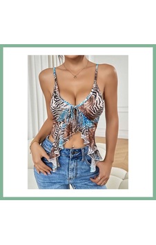 Bşkvirgo Kadın Siyah Leopar Desenli Crop Askılı Önden Bağlama Fırfır Detaylı 5091 Beden: S/m Renk: Siyah Bsk2026 Bşkvirgo Kadın Siyah Leopar Desenli Crop Askılı Önden Bağlama Fırfır Detaylı 5091 Beden: S/m Renk: Siyah Bsk2026