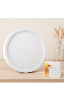 24w 1680lm Yuvarlak Led Slim Panel 6500k - Sıva Üstü Beyaz Metal Kasa -