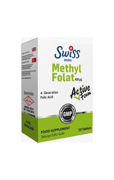 Swiss Bork Methyl Folat Active Form 400 Μg Takviye Edici Gıda 4. Nesil Aktif Folat 30 Tablet Swiss Bork Methyl Folat Active Form 400 Μg Takviye Edici Gıda 4. Nesil Aktif Folat 30 Tablet