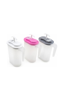 Güzel Plastik G-020 Şeffaf Plastik Oval Yayık Sürahi - Renkli Kapaklı- 24'li Paket Güzel Plastik G-020 Şeffaf Plastik Oval Yayık Sürahi - Renkli Kapaklı- 24'li Paket