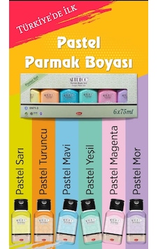 Artdeco 6x75ml Su Bazlı Parmak Boyası Pastel Renkler Artdeco 6x75ml Su Bazlı Parmak Boyası Pastel Renkler
