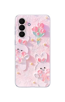 Samsung Galaxy A27 Uyumlu Sevimli Tavşanlar Baskılı Silikon Kılıf Renkli Samsung Galaxy A27 Uyumlu Sevimli Tavşanlar Baskılı Silikon Kılıf Renkli