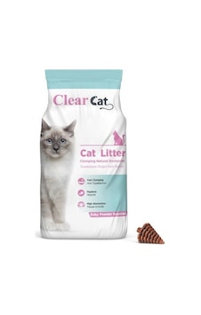 Clear Cat Bebek Pudralı İnce Topaklaşan Bentonit Kedi Kumu 10 KG