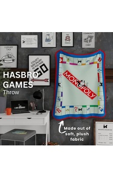 Koleksiyon Hasbro Games Monopoly Bedding Süper Yumuşak Mikro Raschel Örtüsü, 116,8 Cm X 152,4 Cm, Resmi Lisanslı Ürün