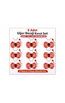 9 Lu Uğur Böceği Kostüm Seti - Kanat Taç Asa +3 9 Lu Uğur Böceği Kostüm Seti - Kanat Taç Asa +3