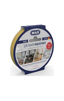 MAS ÇİFT TARAFLI KÖPÜK BANT 19MM X 5M 2643 MAS ÇİFT TARAFLI KÖPÜK BANT 19MM X 5M 2643