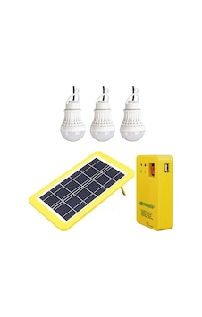 Solar Aydınlatma Seti Çok Uçlu 3 Ampullü Solar Aydınlatma Seti Çok Uçlu 3 Ampullü