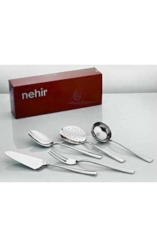 Nehir Sahra Sade 5 Parça Kepçe Kevgir Servis Takımı Nehir Sahra Sade 5 Parça Kepçe Kevgir Servis Takımı