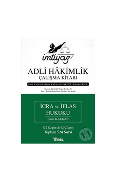 İmtiyaz Adli Hakimlik Çalışma Kitabı İcra Ve İflas Hukuku - Ali Sakinci - Temsil Kitap İmtiyaz Adli Hakimlik Çalışma Kitabı İcra Ve İflas Hukuku - Ali Sakinci - Temsil Kitap