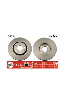Trw Df2011 Ön Fren Diski R21 89 94 2.0ie 2.1 D Turbo 264.5x20.5x4delik 7700764193-7701467955 1 Takım Trw Df2011 Ön Fren Diski R21 89 94 2.0ie 2.1 D Turbo 264.5x20.5x4delik 7700764193-7701467955 1 Takım