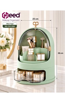 Need Oval Çift Kapaklı Çekmeceli Makyaj Ve Kozmetik Organizeri Mint Yeşil Nd-539-grn Need Oval Çift Kapaklı Çekmeceli Makyaj Ve Kozmetik Organizeri Mint Yeşil Nd-539-grn