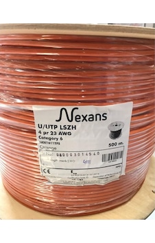 Nexans Cat6, 500m, 23awg 0,58mm , Utp, %100 Bakır, Lszh Halogen Free, Makara, Kablo Turuncu Nexans Cat6, 500m, 23awg 0,58mm , Utp, %100 Bakır, Lszh Halogen Free, Makara, Kablo Turuncu