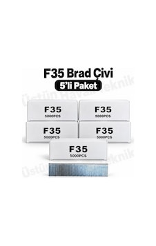 5' Li Paket - F Tipi Tabanca Çivisi F35 / 5.000 Adet - F/j/8/e/tıpın/type47 Serisi Kesik Başlı Çivi 5' Li Paket - F Tipi Tabanca Çivisi F35 / 5.000 Adet - F/j/8/e/tıpın/type47 Serisi Kesik Başlı Çivi