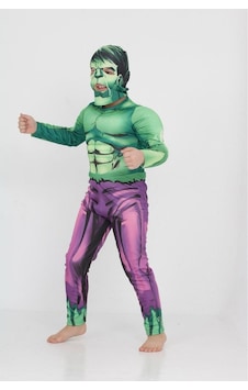 Süper Kahraman Kostüm - Hulk Çocuk Kostüm Kaslı Süper Kahraman Kostüm - Hulk Çocuk Kostüm Kaslı