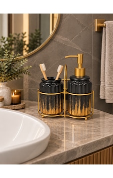 3 Parça Liva Banyo Seti - Siyah Gold-7606 Çok renkli 3 Parça Liva Banyo Seti - Siyah Gold-7606 Çok renkli