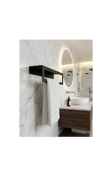 Premium Seri , Modern Raflı Paslanmaz Metal Banyo Havluluğu Ve Banyo Düzenleyicisi Siyah Premium Seri , Modern Raflı Paslanmaz Metal Banyo Havluluğu Ve Banyo Düzenleyicisi Siyah