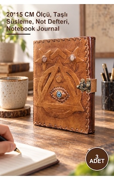 Anta 3 Adet Taşlı Deri Defter 20 15 Cm Ölçü, Taşlı Süsleme, Not Defteri, Notebook Journal Renk Anta 3 Adet Taşlı Deri Defter 20 15 Cm Ölçü, Taşlı Süsleme, Not Defteri, Notebook Journal Renk